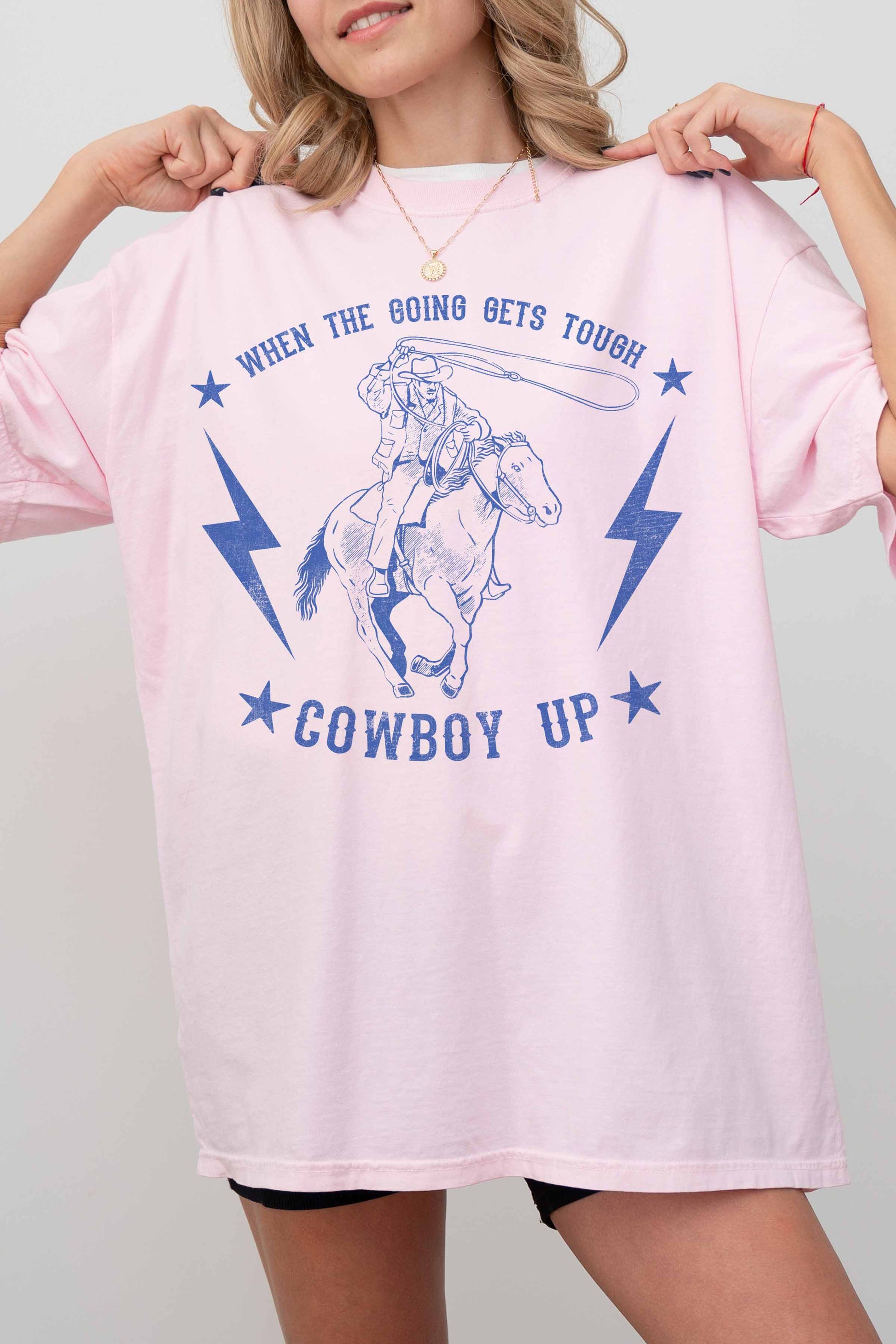 T-shirt oversize con grafica cowboy