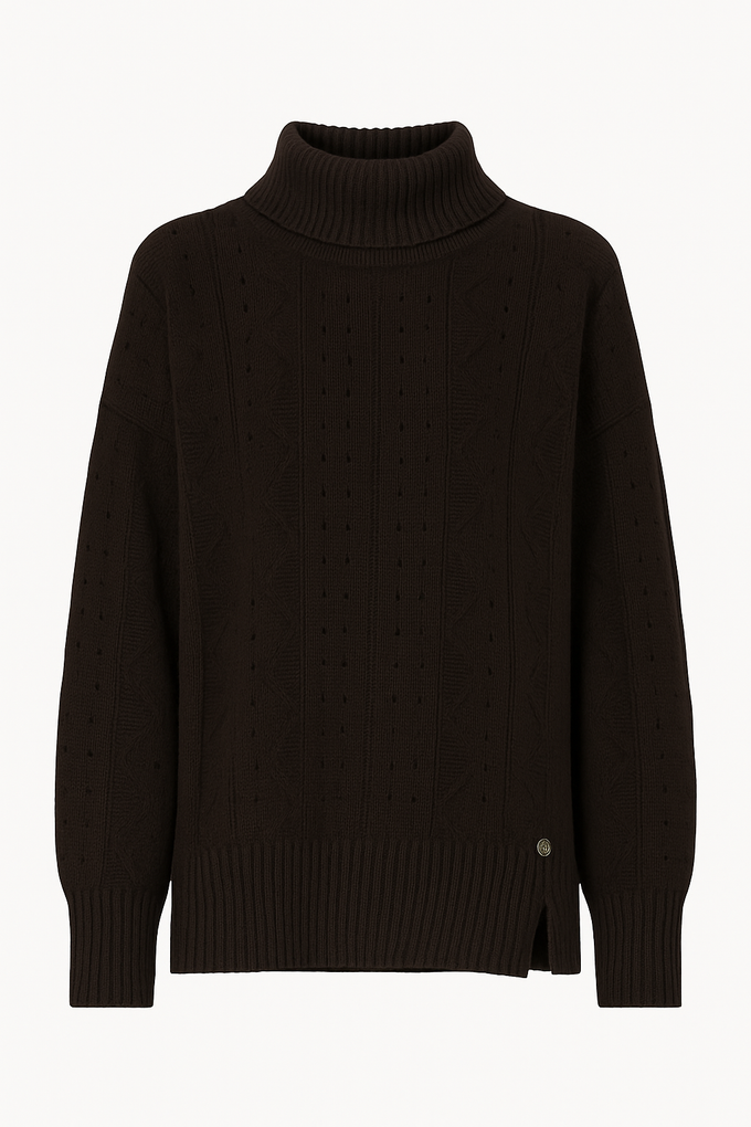 Maglia Dolcevita Oversize in Maglia Lavorata
