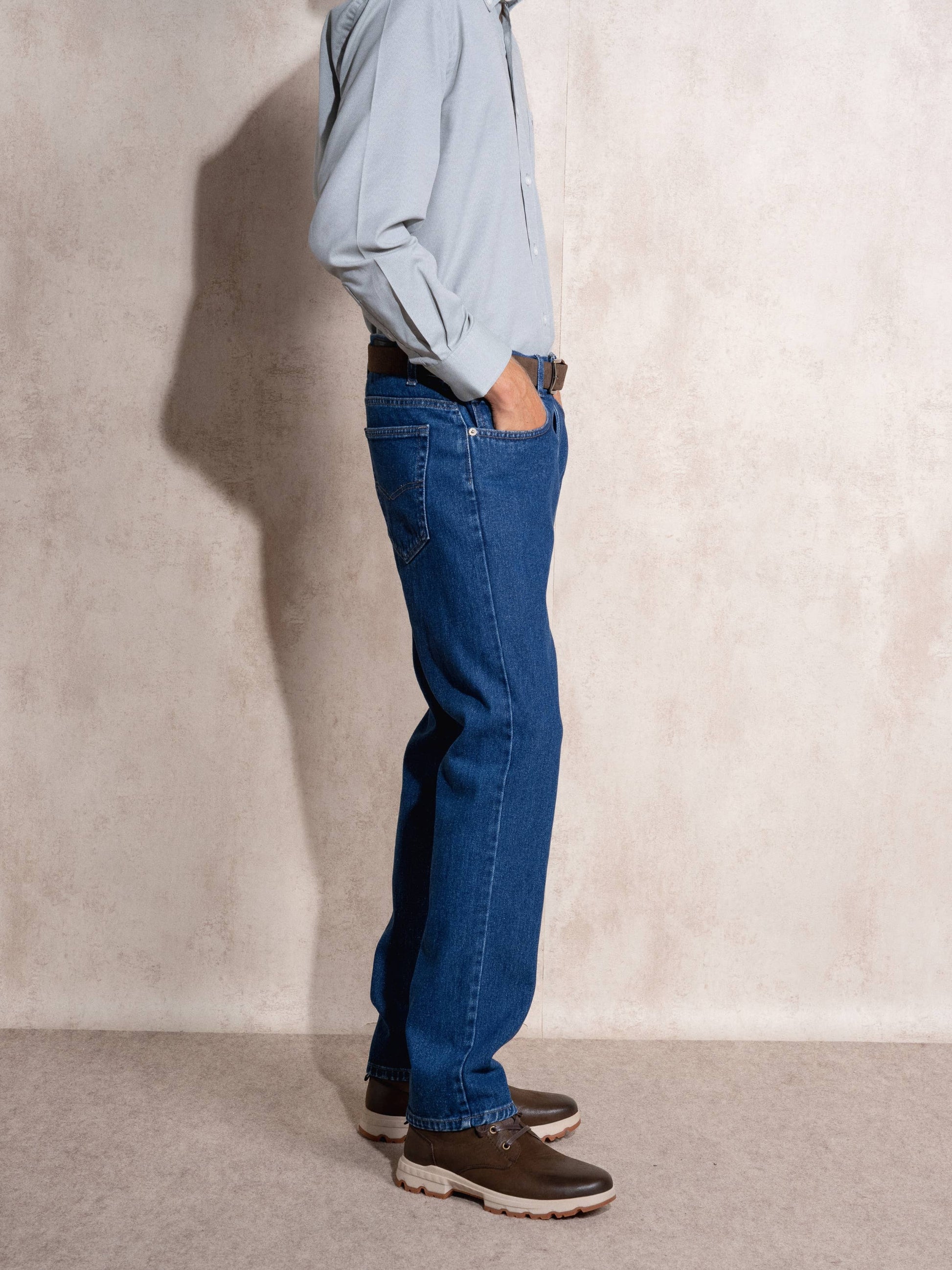 Jeans uomo slim in denim 100% cotone