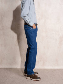 Jeans uomo slim in denim 100% cotone