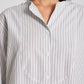 Camicia Beate in cotone biologico a righe sottili blu