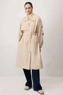 Trench oversize con maniche elasticizzate