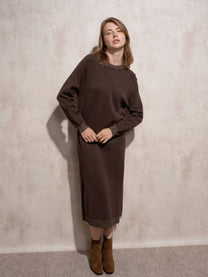 Abito lungo in maglia con lurex