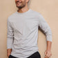 T-shirt uomo a maniche lunghe in cotone biologico blu/grigio