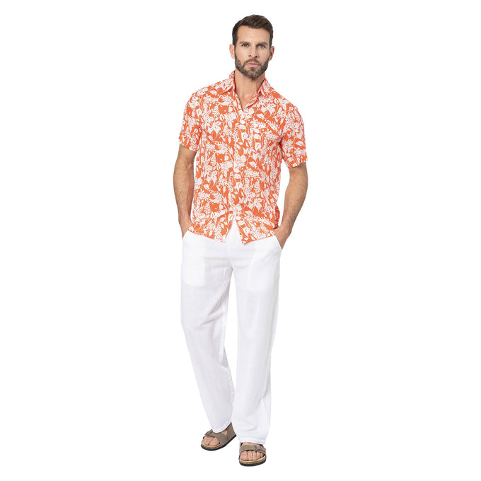Camicia estiva a maniche corte in voile di cotone