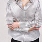 Blusa classica a righe in cotone