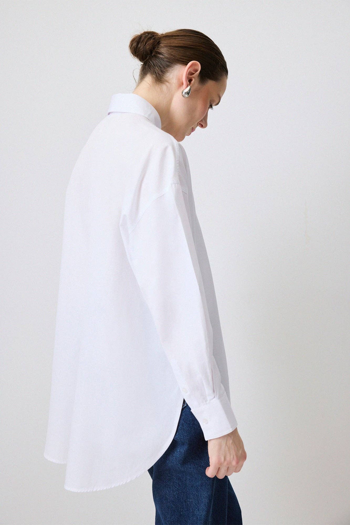 Camicia in popeline oversize a vestibilità comoda