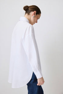 Camicia in popeline oversize a vestibilità comoda