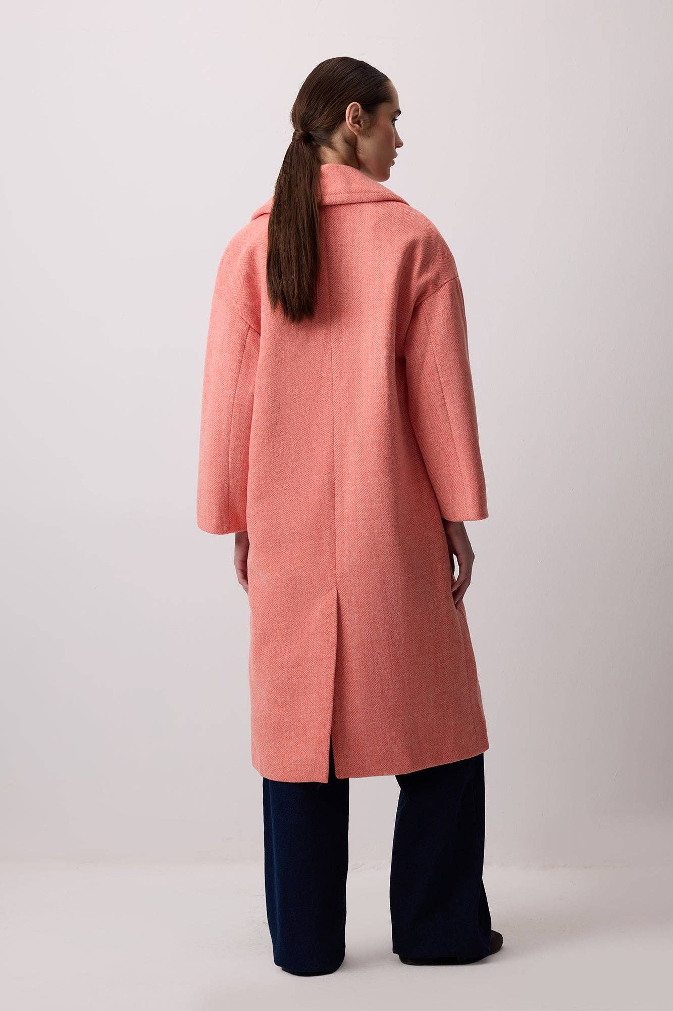 Cappotto lungo doppiopetto arancione
