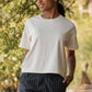 T-shirt boxy riciclata color avorio da donna