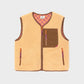 Gilet sherpa smanicato con zip beige da donna