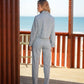 Pantaloni sartoriali a righe in cotone stretch