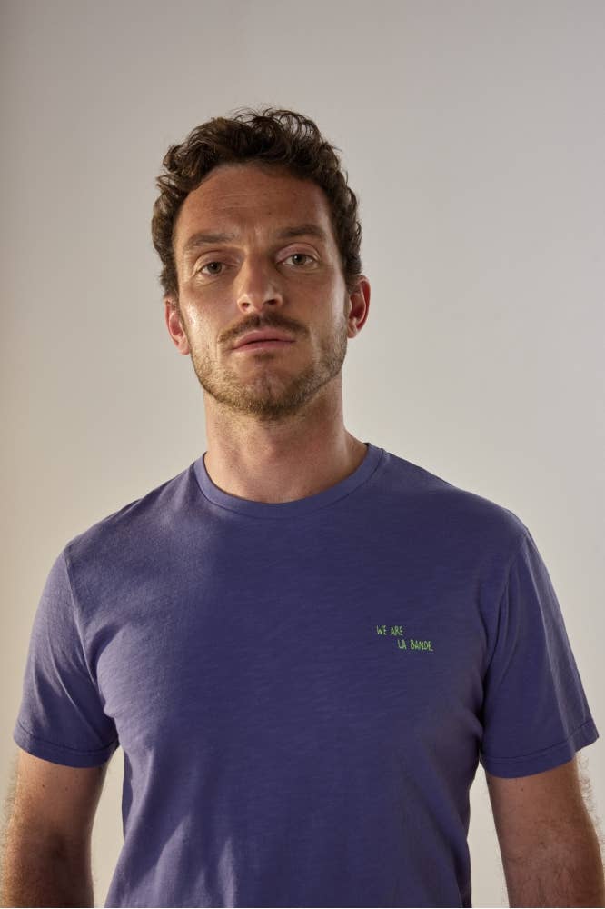 T-shirt Feel Good in cotone blu cobalto