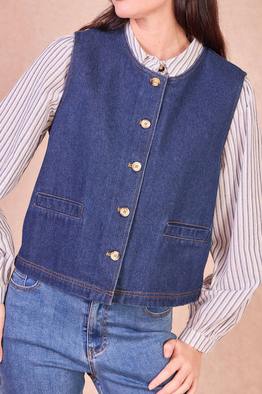 Gilet denim in cotone Imané