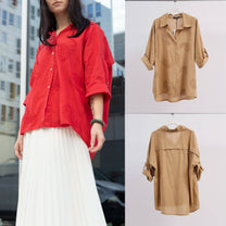 Camicia oversize in cotone ricamata