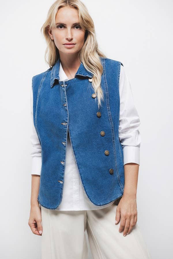 Gilet in denim da donna