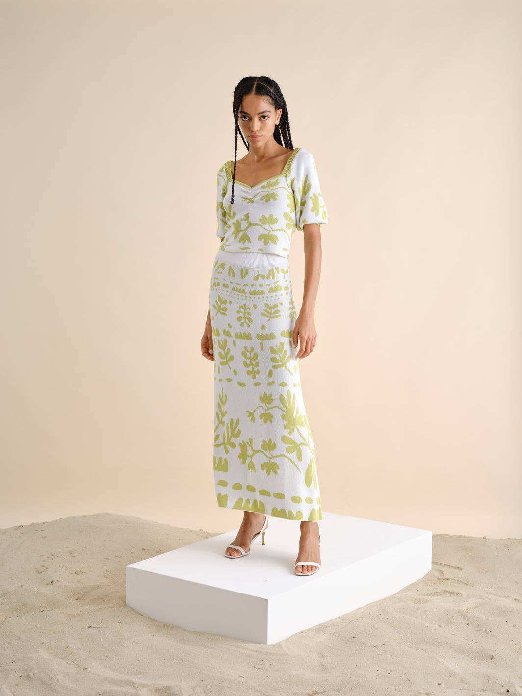 Gonna lunga in viscosa con stampa floreale