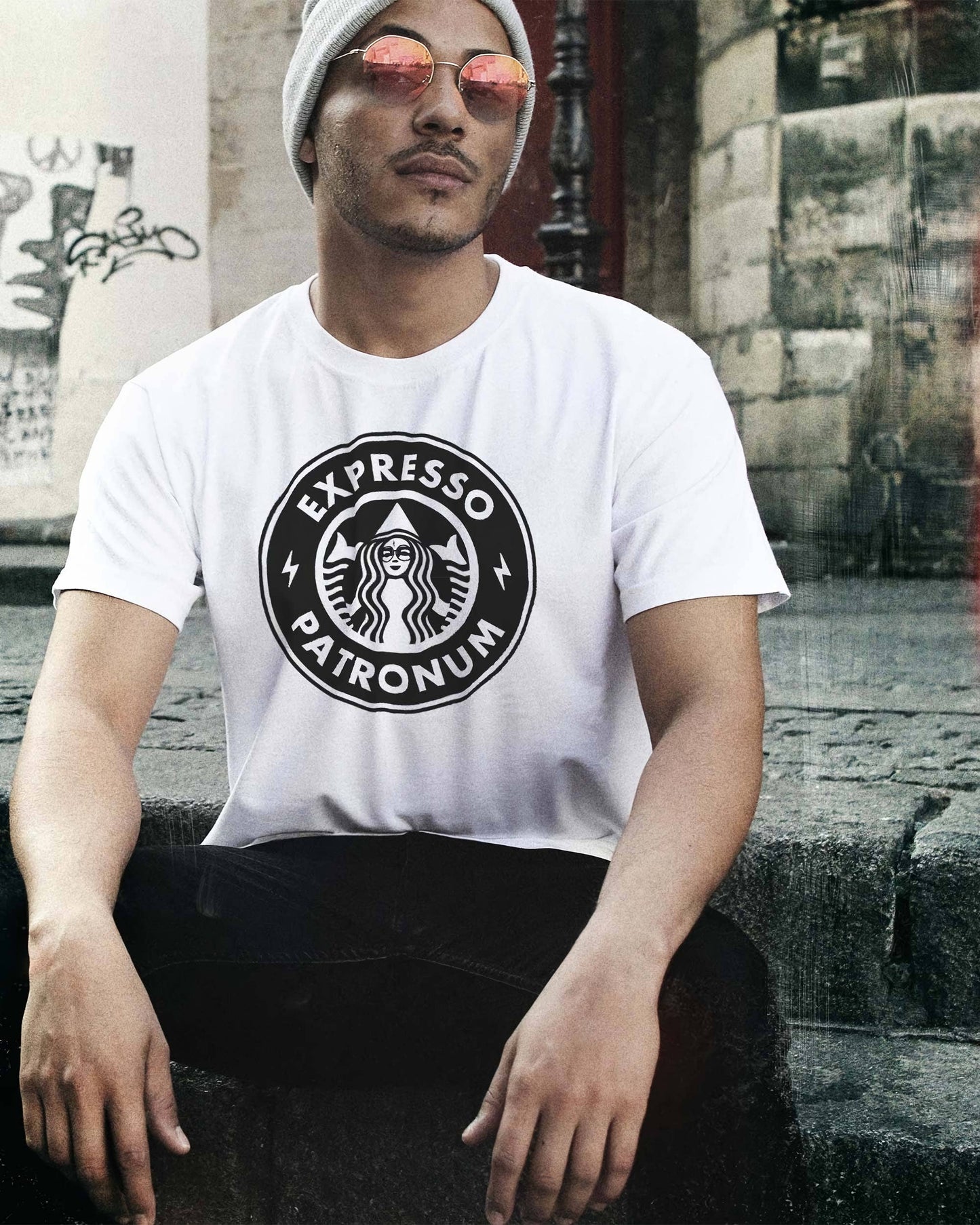 T-shirt grafica Expresso Patronum in cotone biologico