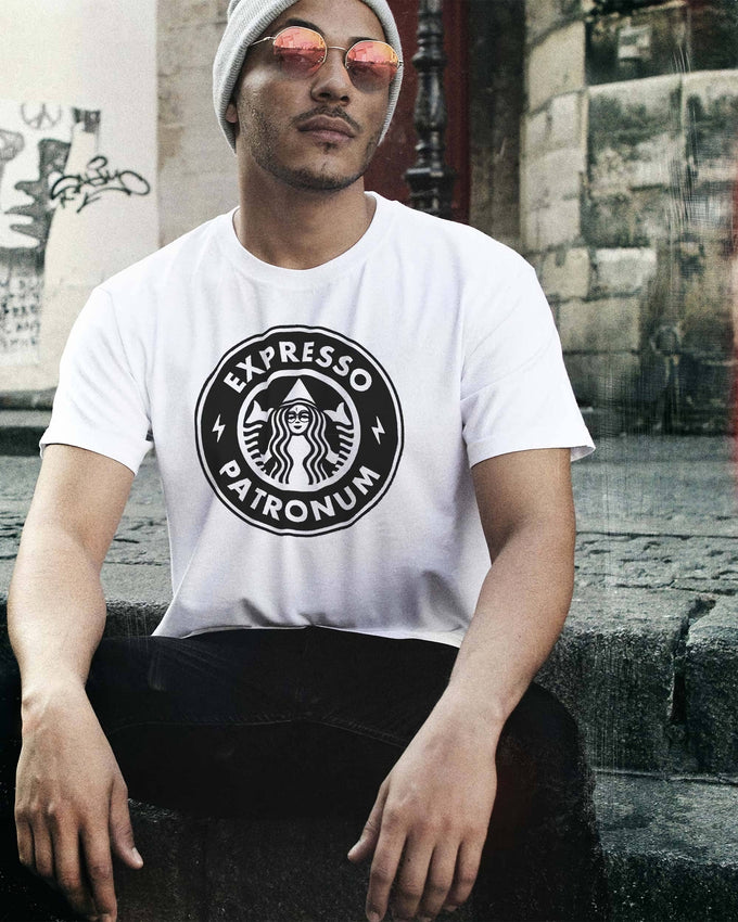 T-shirt grafica Expresso Patronum in cotone biologico