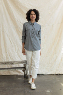 Camicia Lenon in chambray grigio ferro