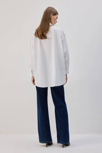 Camicia oversize con lacci frontali