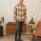 Camicia Larson in flanella a quadri color latte