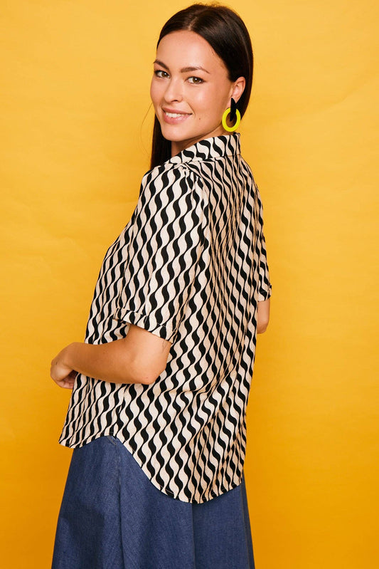 Camicia Aguadulce con stampa ondulata
