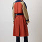 Trench coat color block con cintura