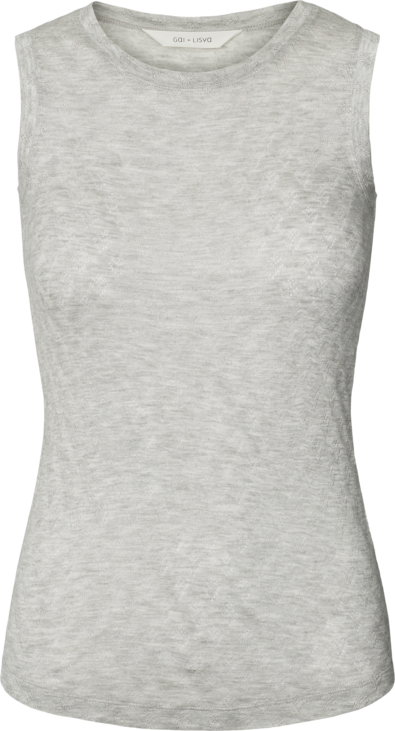 Top senza maniche Alberte in misto seta grigio chiaro mélange