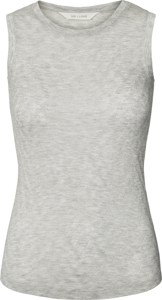 Top senza maniche Alberte in misto seta grigio chiaro mélange