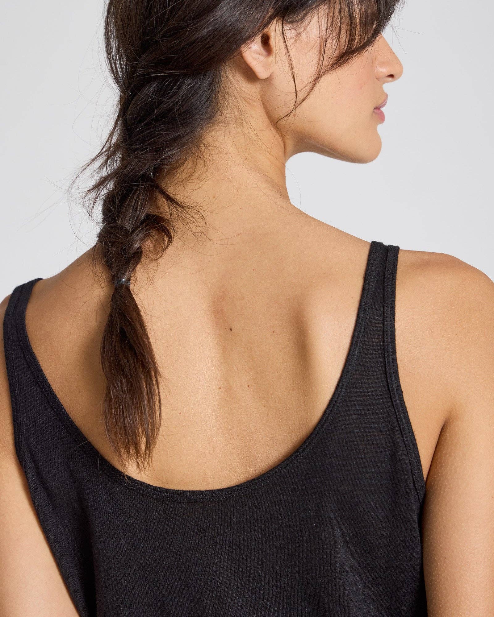 Top in lino Synne nero