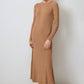 Abito maxi a coste in maglia con maniche lunghe