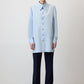 Camicia oversize azzurra con bottoni in metallo