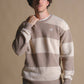 Maglione in maglia Sella a righe latte e marrone
