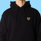 Felpa nera oversize unisex con cappuccio