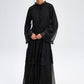 Abito maxi in chiffon nero
