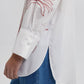 Camicia in misto cotone con ricamo floreale