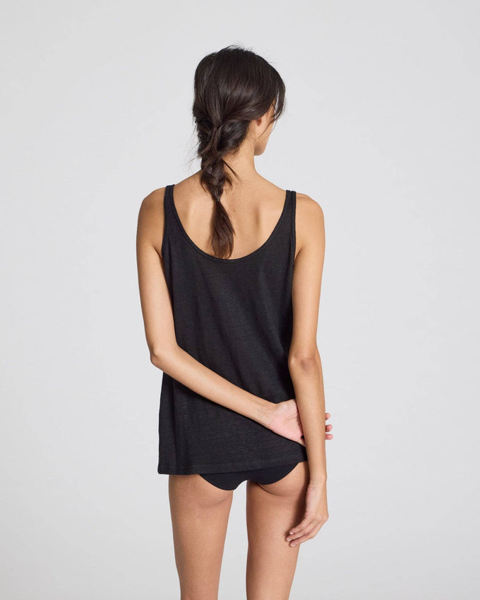 Top in lino Synne nero