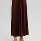 Gonna plissettata maxi a vita alta bordeaux