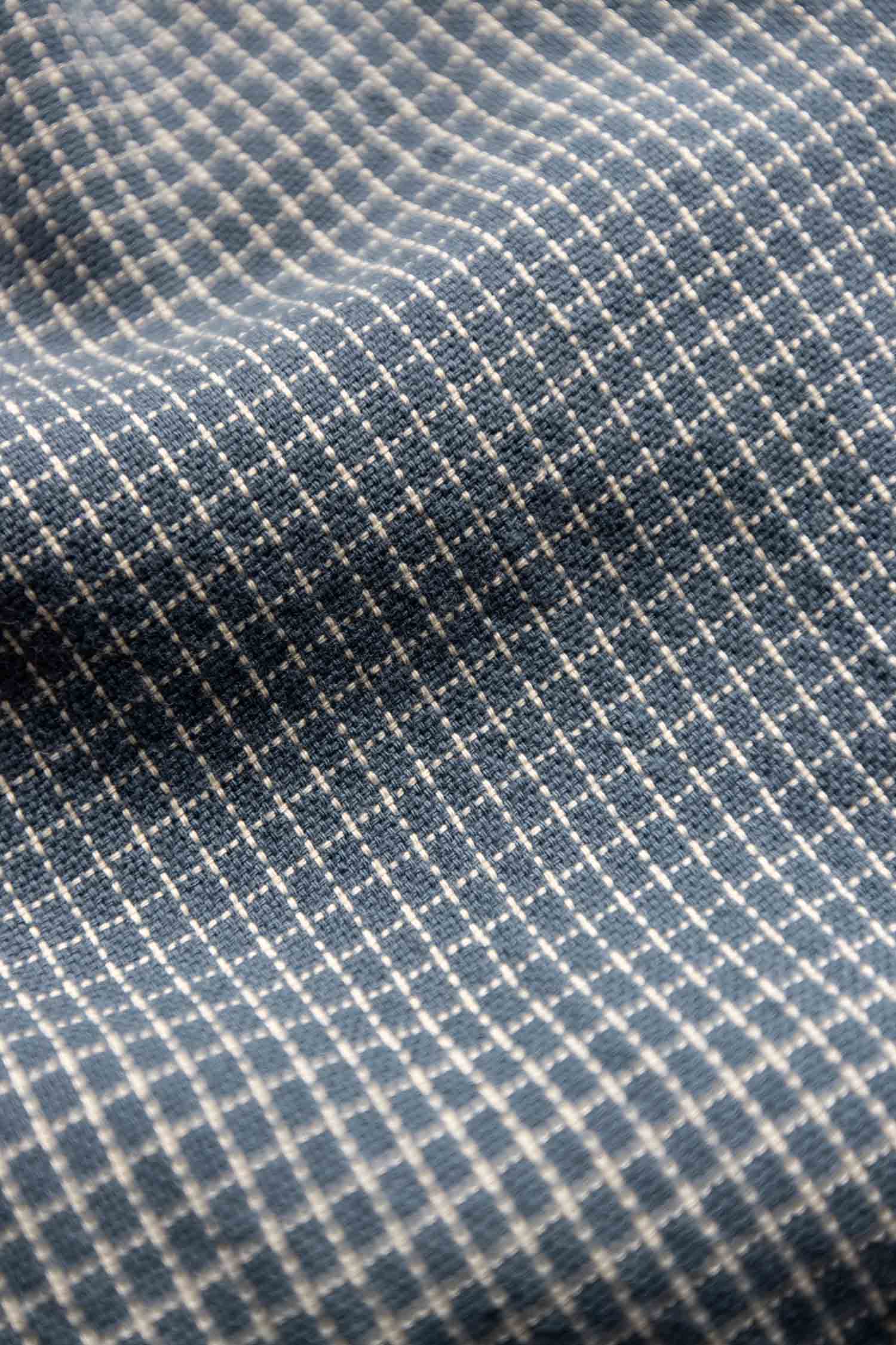 Camicia a maniche corte a quadri blu navy