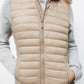 Gilet trapuntato con collo alto e zip