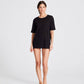 T-shirt Nynne in lino nera