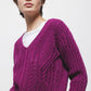 Maglione in maglia strutturata con scollo a V