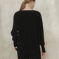 Maxi maglia con scollo a V in misto cashmere