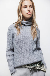 Maglione dolcevita in maglia strutturata