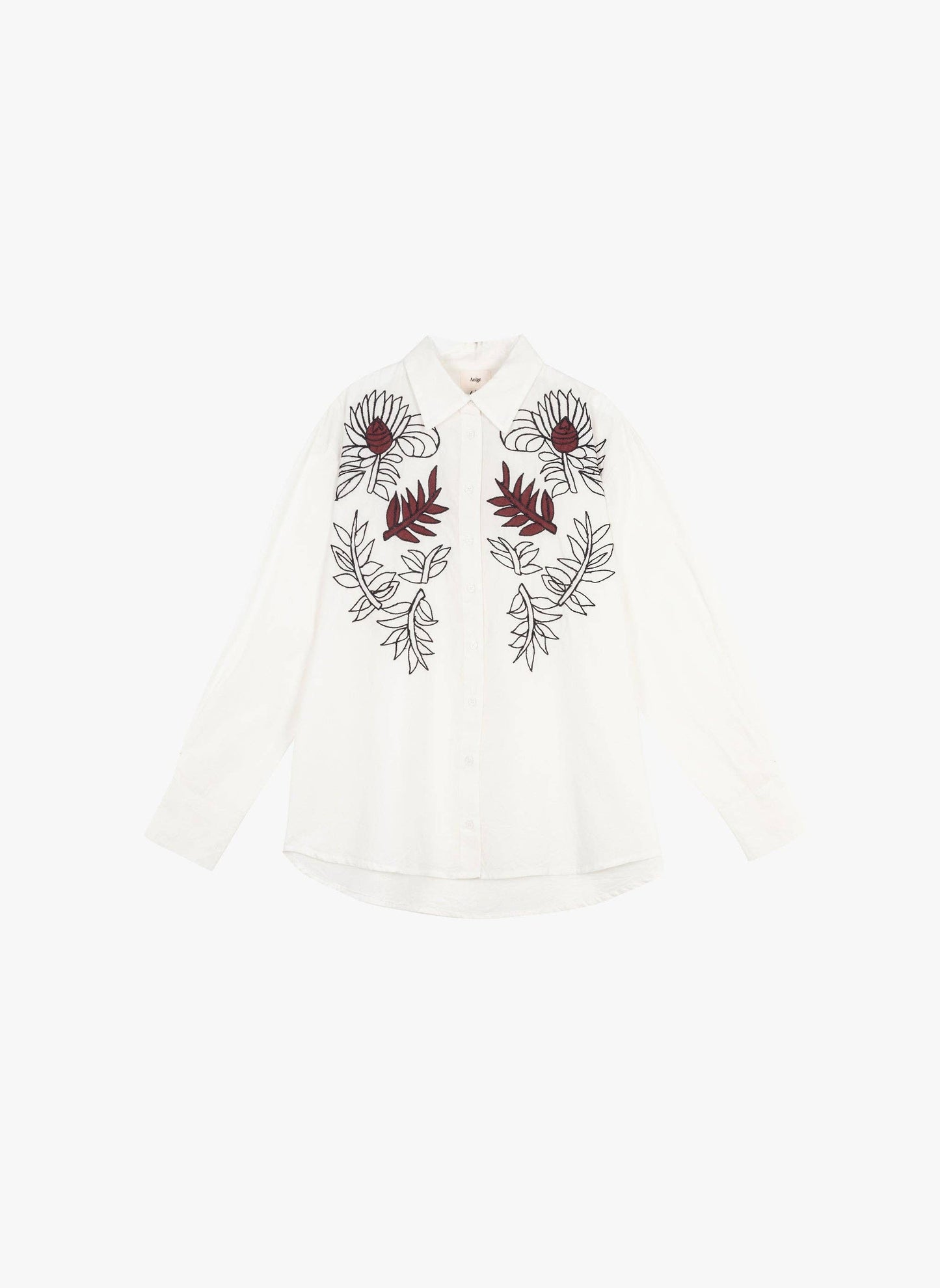 Camicia Sailor écru ricamata
