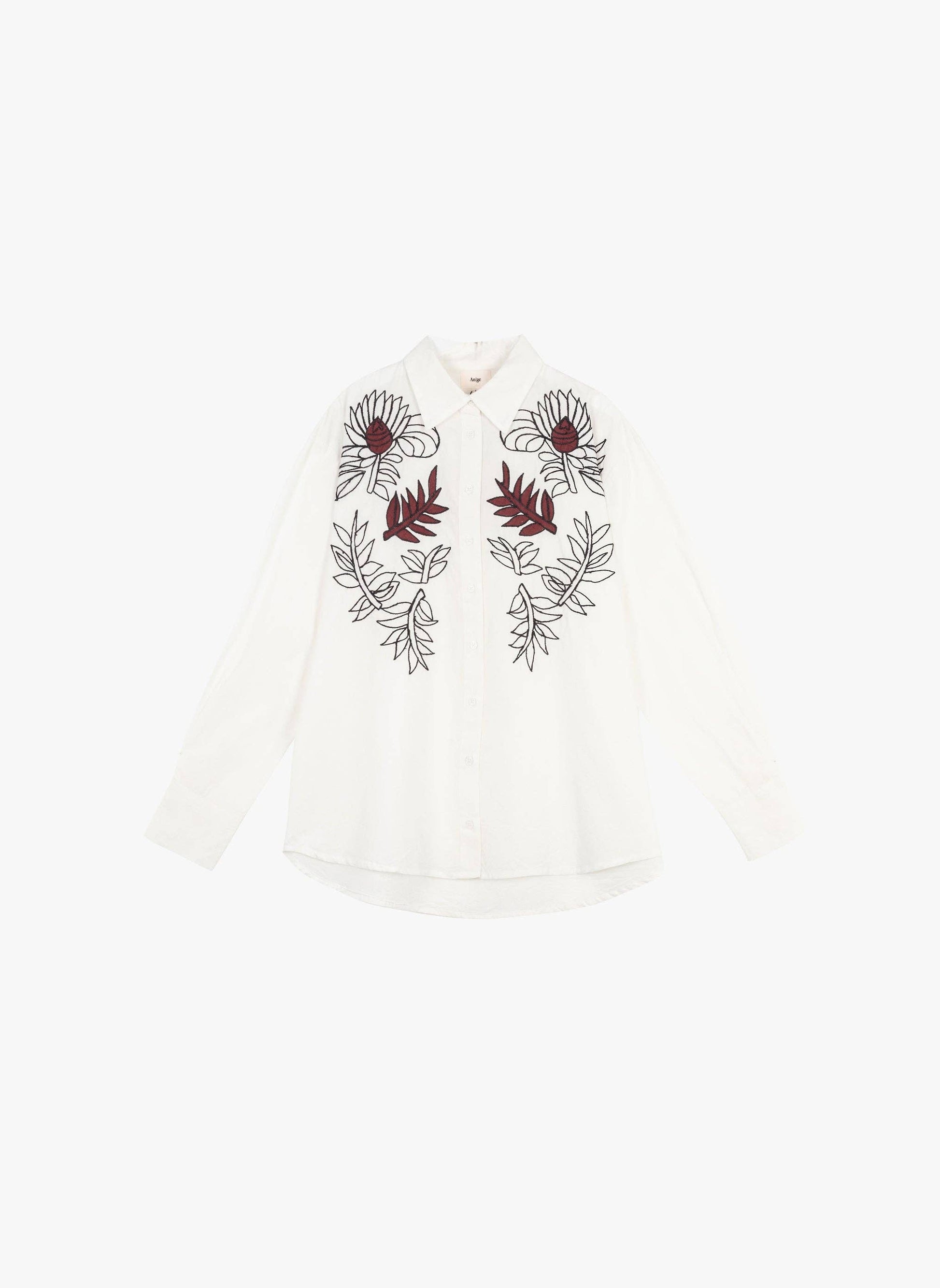 Camicia Sailor écru ricamata