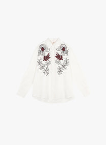 Camicia Sailor écru ricamata
