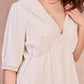 Abito midi con scollo a V e bordi in pizzo