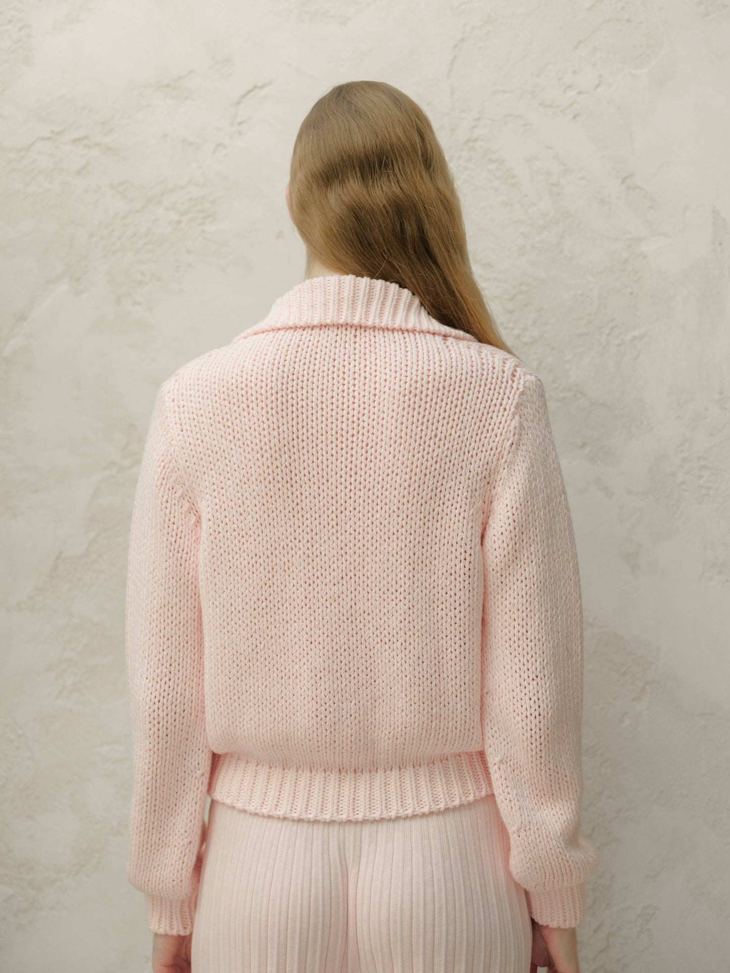 Giacca cardigan in maglia con colletto e bottoni
